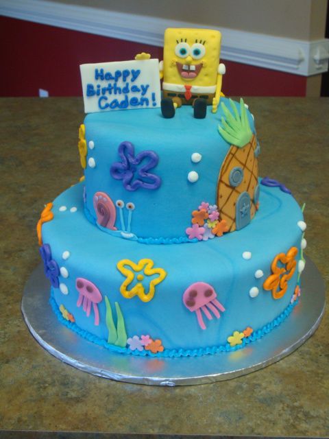 11 Photos of Made With Fondant 3 Tier Spongebob Cakes 11 Photos of Made With Fondant 3 Tier Spongebob Cakes