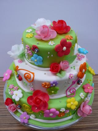 Spring Fondant Cake Spring Fondant Cake