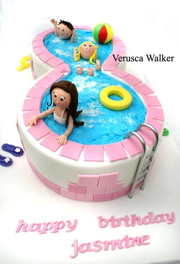 Swimming Pool Party Birthday Cake