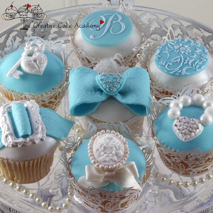 11 Light Blue And White Wedding Cupcakes Photo Tiffany Blue