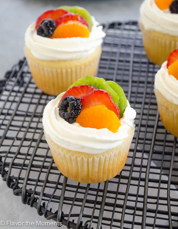 Vanilla Cupcakes with Fruit