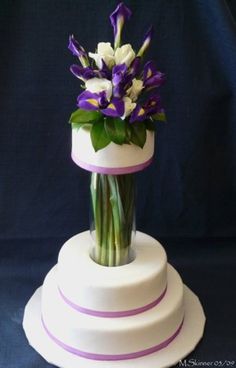 Wedding Cakes with Iris Flowers