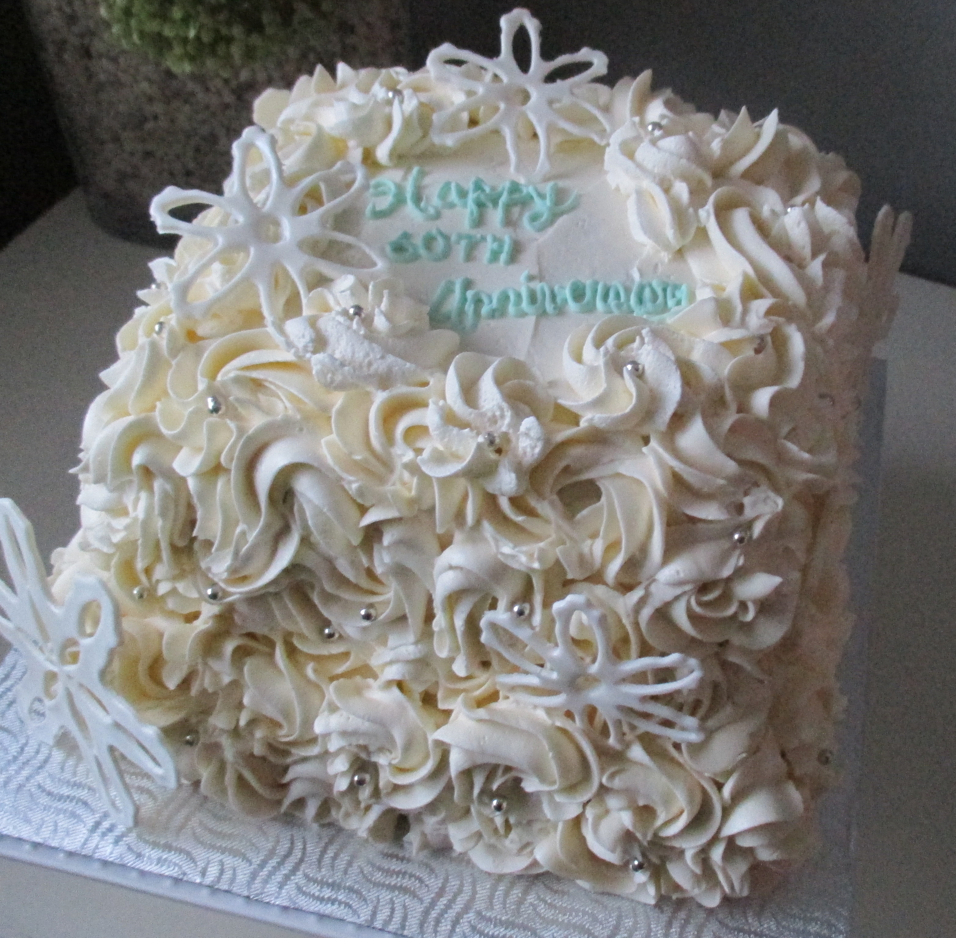 7 Photos of 60th Wedding Anniversary Buttercream Cakes 7 Photos of 60th Wedding Anniversary Buttercream Cakes