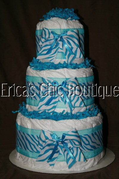 Zebra Print Baby Shower Cake Boy