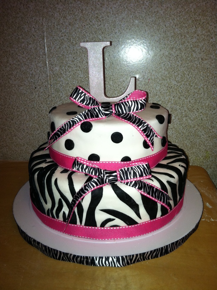 Zebra Print Birthday Cake