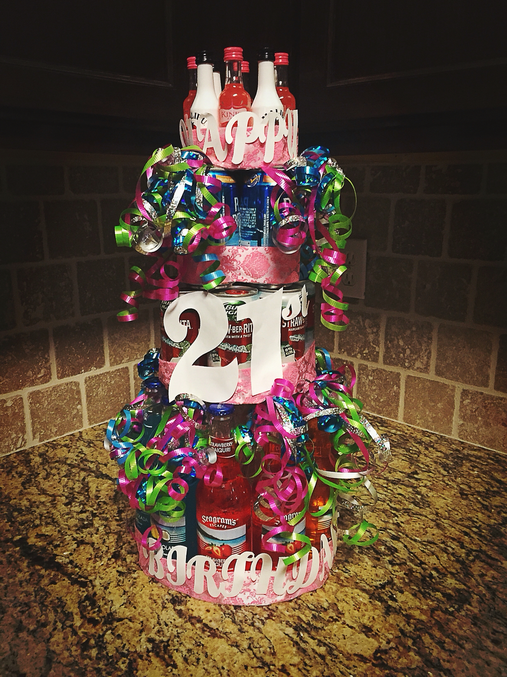 21st Birthday Cakes with Alcohol