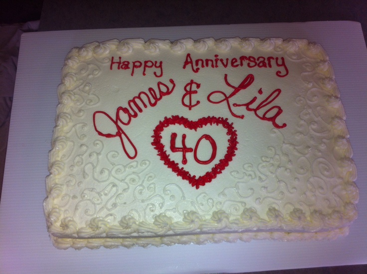 40th Anniversary Sheet Cake 40th Anniversary Sheet Cake
