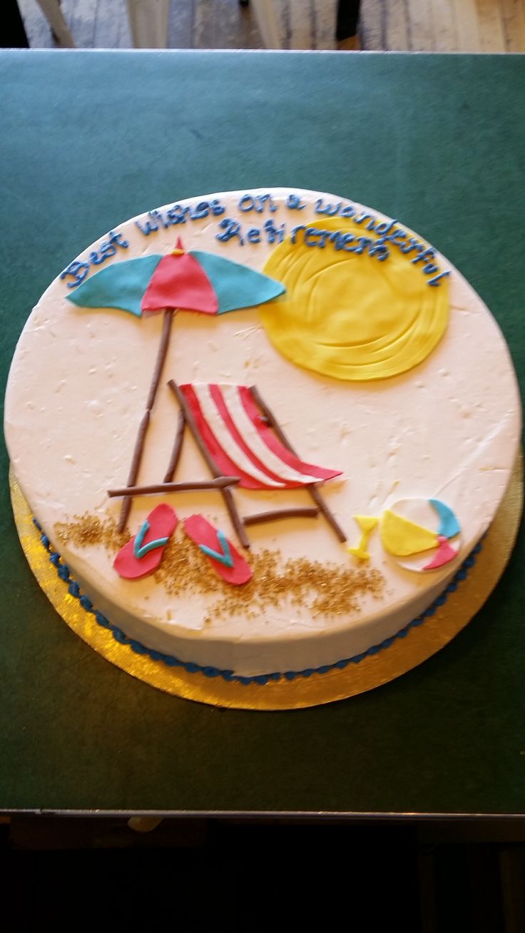Beach Themed Retirement Cake Beach Themed Retirement Cake