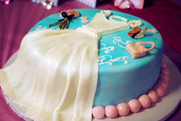 Bridal Shower Cake with Fondant Bridal Shower Cake with Fondant