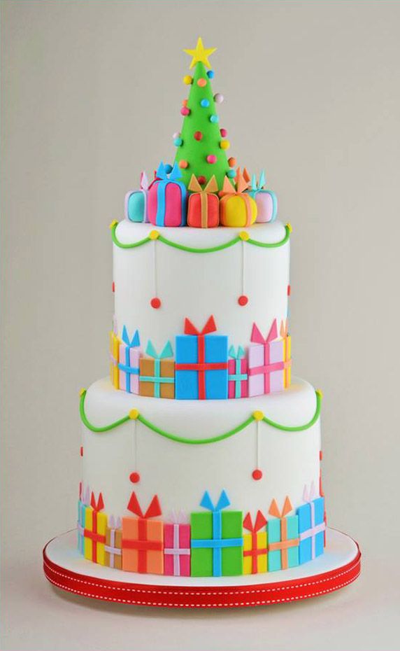 Colorful Christmas Cake Colorful Christmas Cake