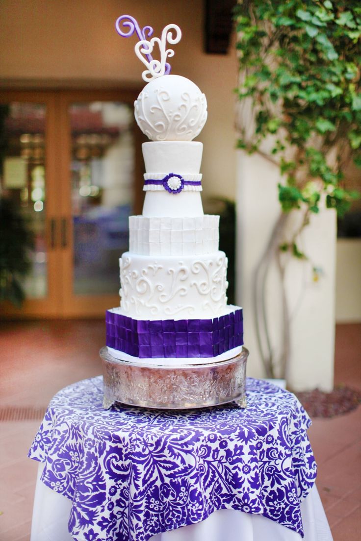 Green and Purple Wedding Cake