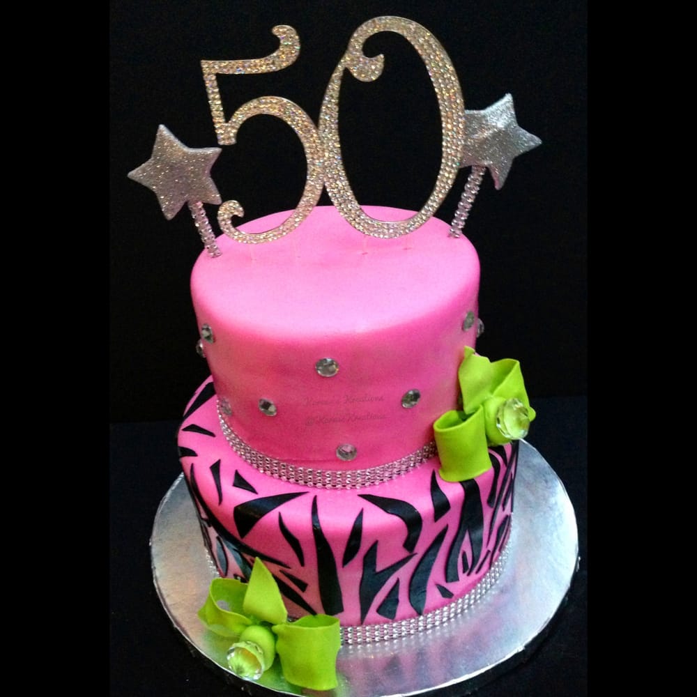 Hot Pink 50th Birthday Cake Hot Pink 50th Birthday Cake