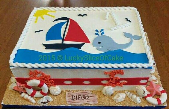 Nautical Baby Shower Sheet Cakes Nautical Baby Shower Sheet Cakes
