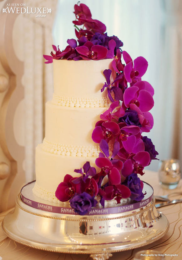 Pink and Purple Wedding Cake