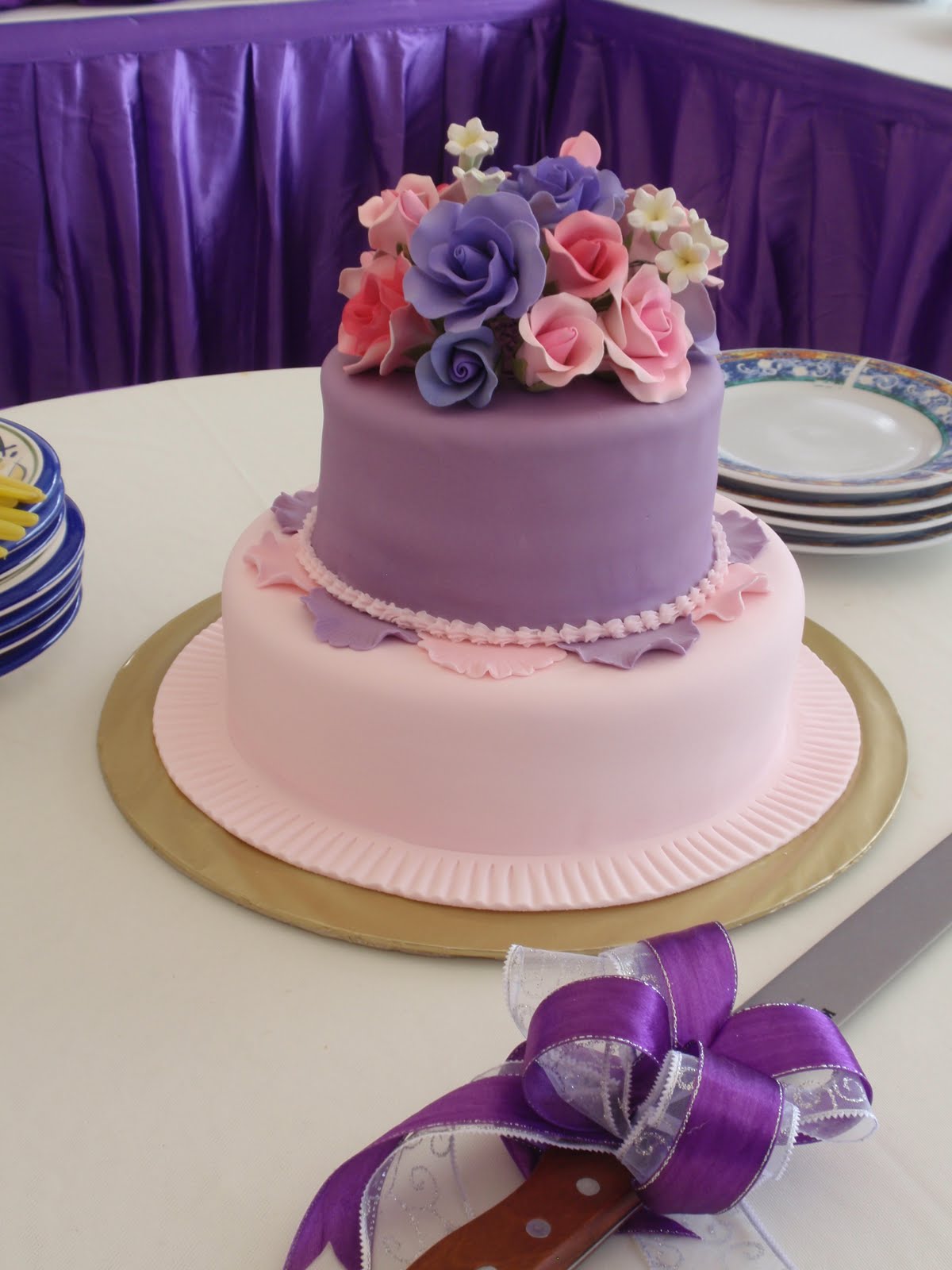Pink and Purple Wedding Cake