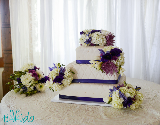 Quilted Fondant Wedding Cake Quilted Fondant Wedding Cake