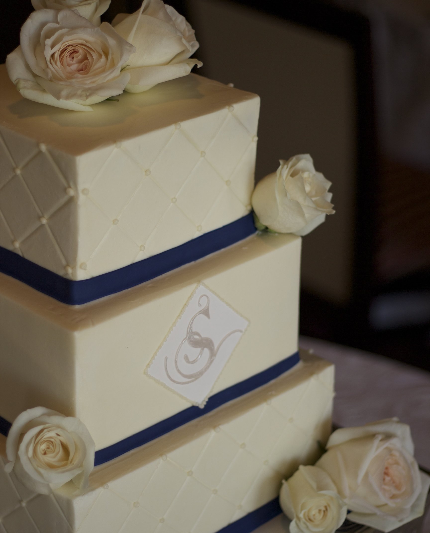 Square Monogram Wedding Cake Square Monogram Wedding Cake