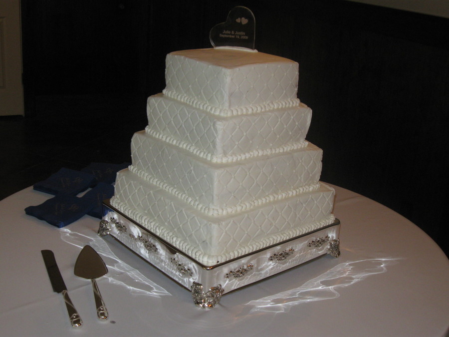 Square Quilted Wedding Cakes Square Quilted Wedding Cakes