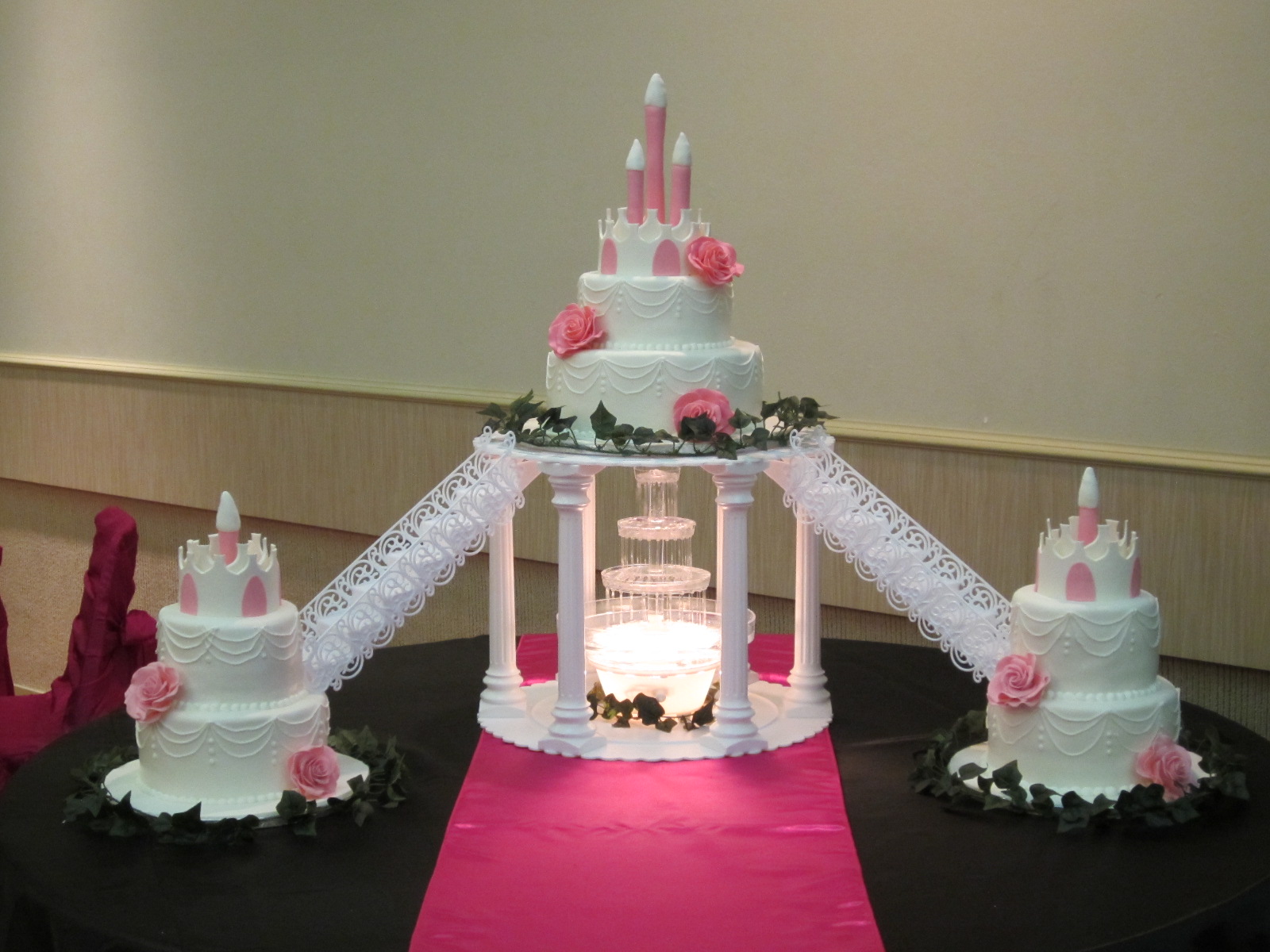 Wedding Cakes with Fountains and Stairs.