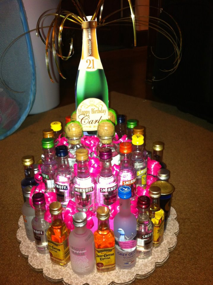 21st Alcohol Birthday Cake 21st Alcohol Birthday Cake