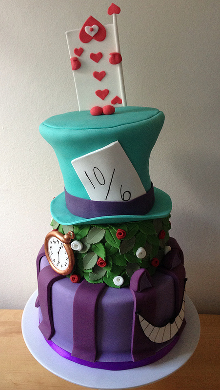 Alice in Wonderland Mad Hatter Wedding Cake