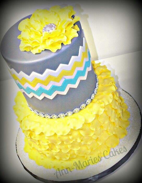 11 Photos of Yellow Chevron Wedding Cakes Fondant 11 Photos of Yellow Chevron Wedding Cakes Fondant