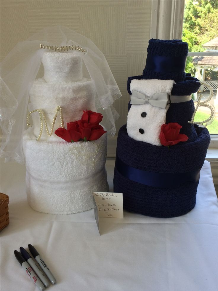 Bride and Groom Towel Cake Bride and Groom Towel Cake