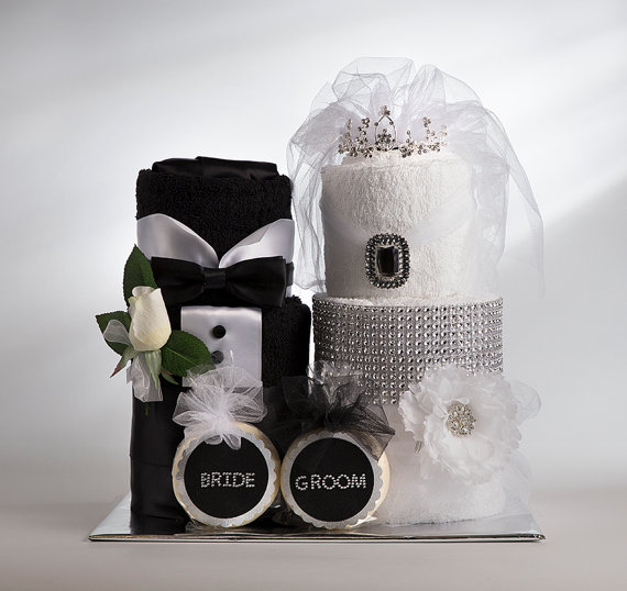 Bride and Groom Towel Cake Bride and Groom Towel Cake