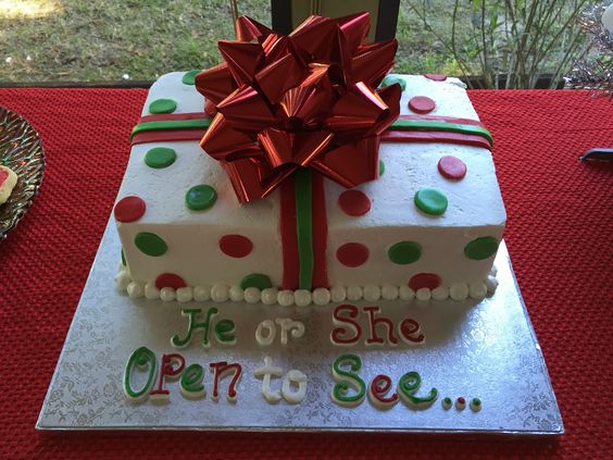Christmas Gender Reveal Cake Christmas Gender Reveal Cake