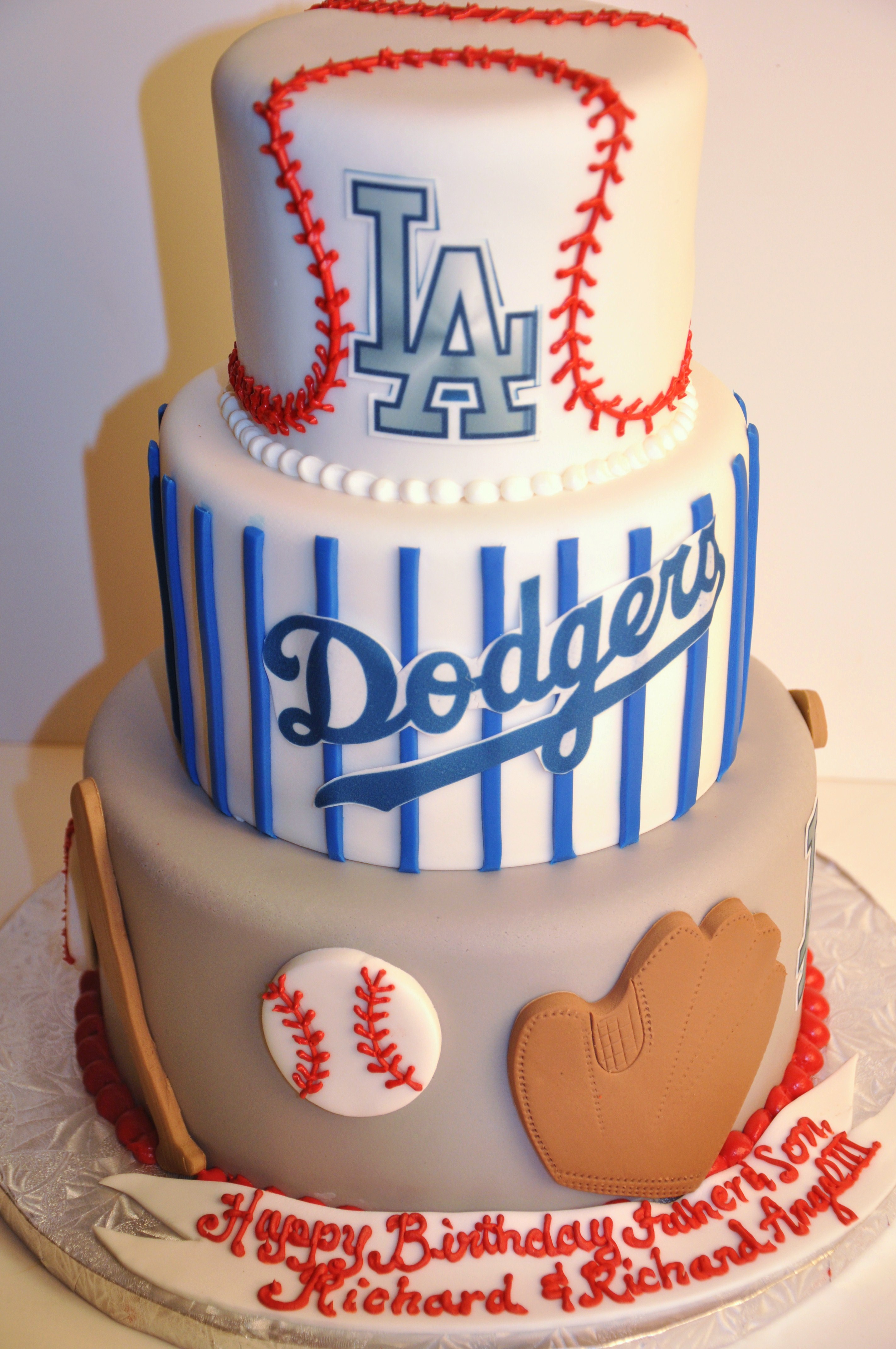 Dodgers Baseball Birthday Cake.