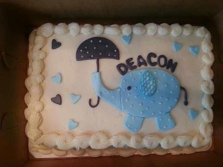 Elephant Baby Shower Sheet Cake