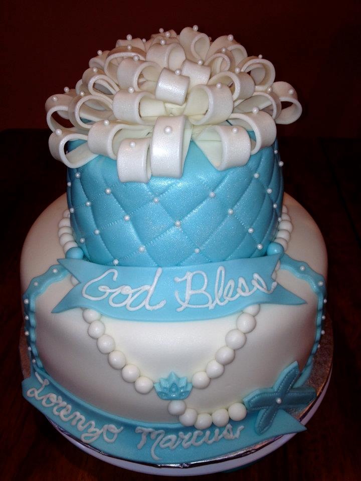 Fondant Baby Boy Christening Cakes Fondant Baby Boy Christening Cakes