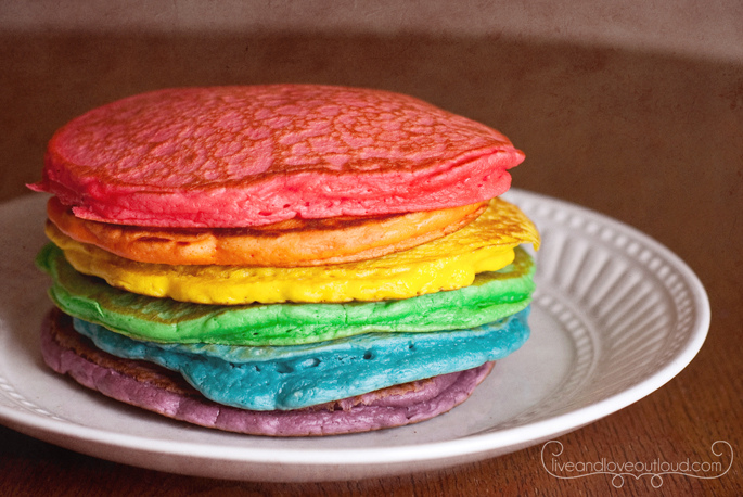 Food Pictures of Rainbow Pancakes Food Pictures of Rainbow Pancakes