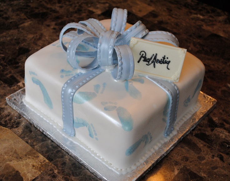 Footprints Baby Shower Cake Footprints Baby Shower Cake