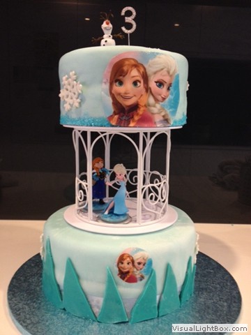 Frozen Themed 2 Tier Birthday Cake Frozen Themed 2 Tier Birthday Cake