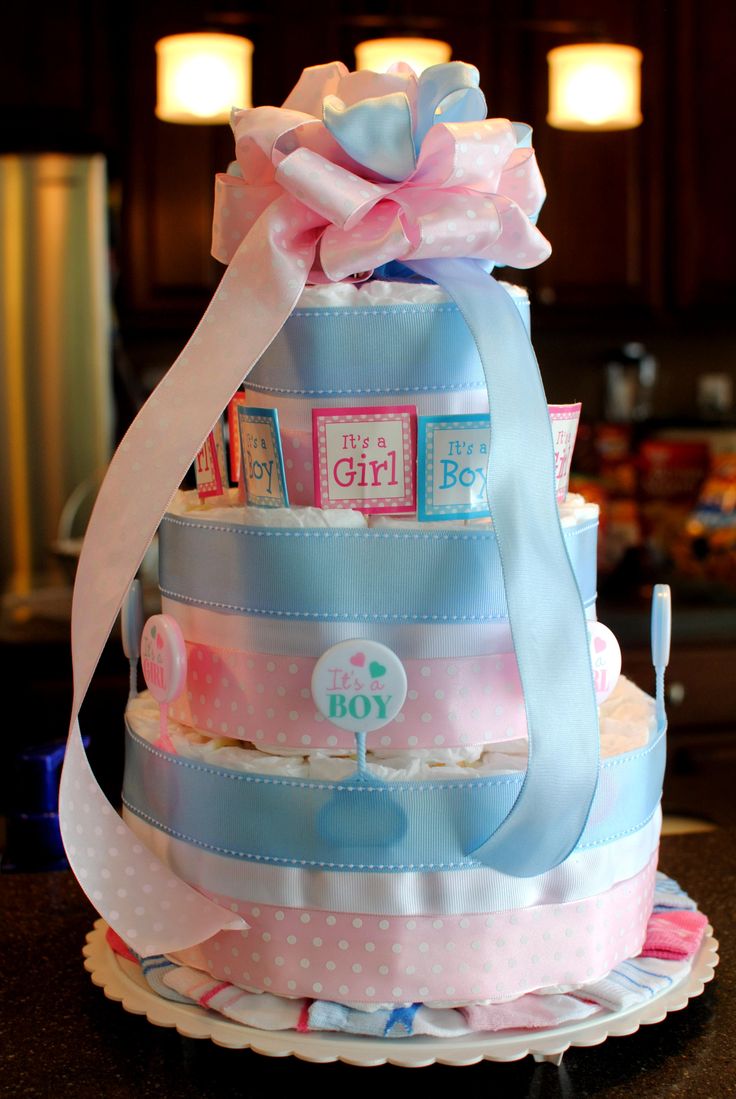 Gender Reveal Diaper Cake Gender Reveal Diaper Cake