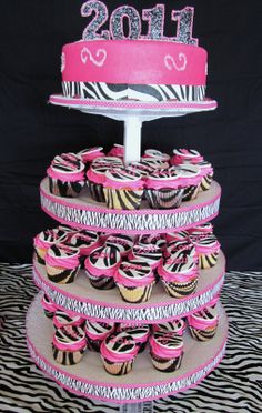 7 Photos of Graguation Cakes Pink Zebra Lepord Print