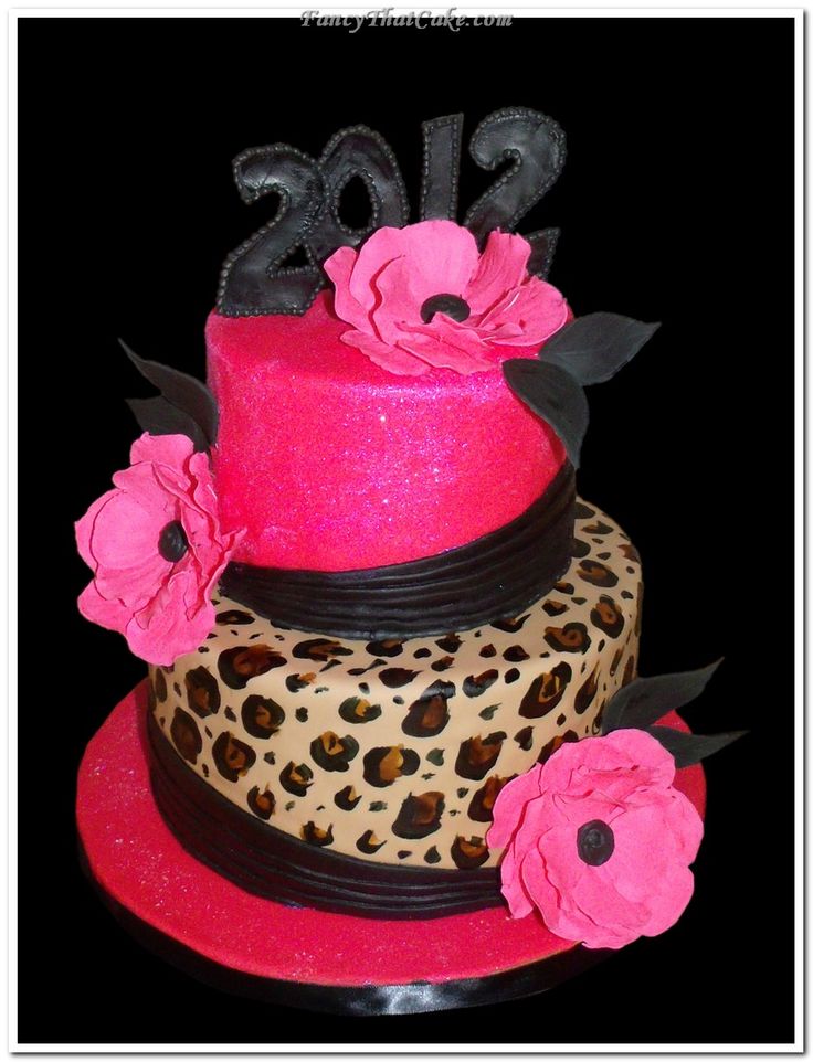 Hot Pink and Cheetah Print Cake Hot Pink and Cheetah Print Cake