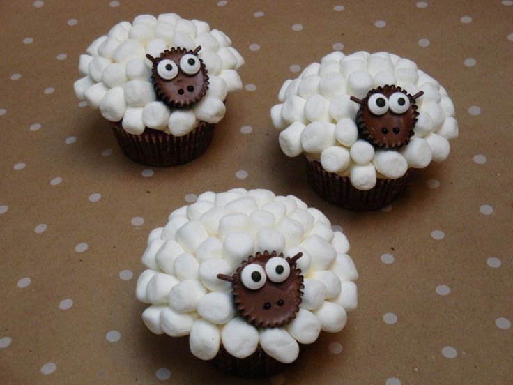 Marshmallow Sheep Cupcakes Marshmallow Sheep Cupcakes