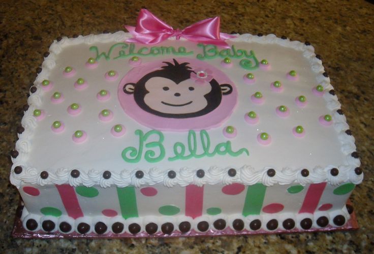 Monkey Baby Shower Sheet Cake