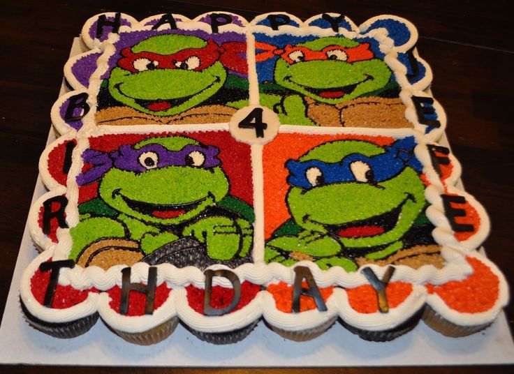 Ninja Turtle Pull Apart Cupcake Cake Ninja Turtle Pull Apart Cupcake Cake