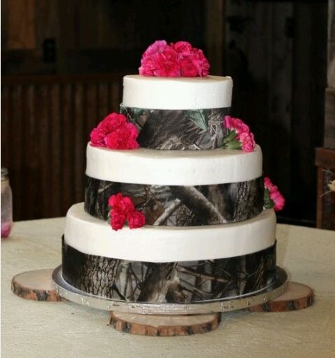 Pink Camo Wedding Cake