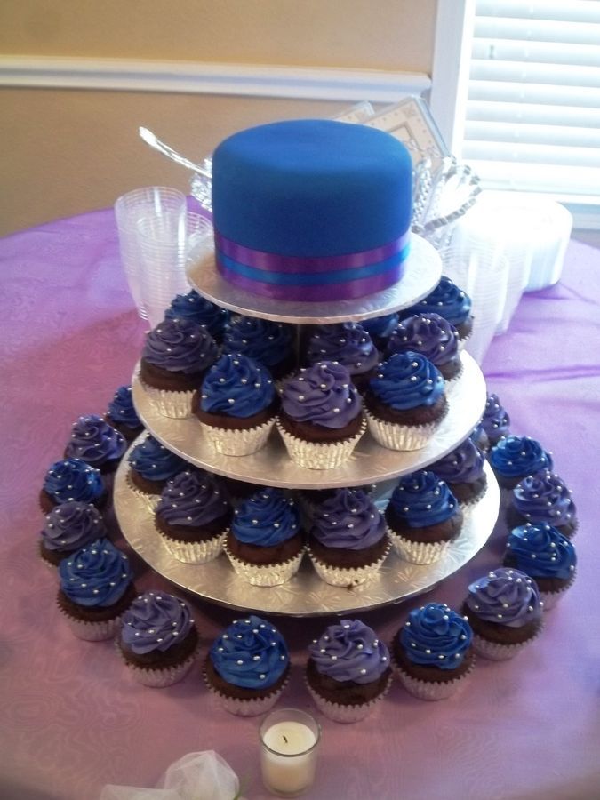 Royal Blue and Purple Wedding Cake Royal Blue and Purple Wedding Cake