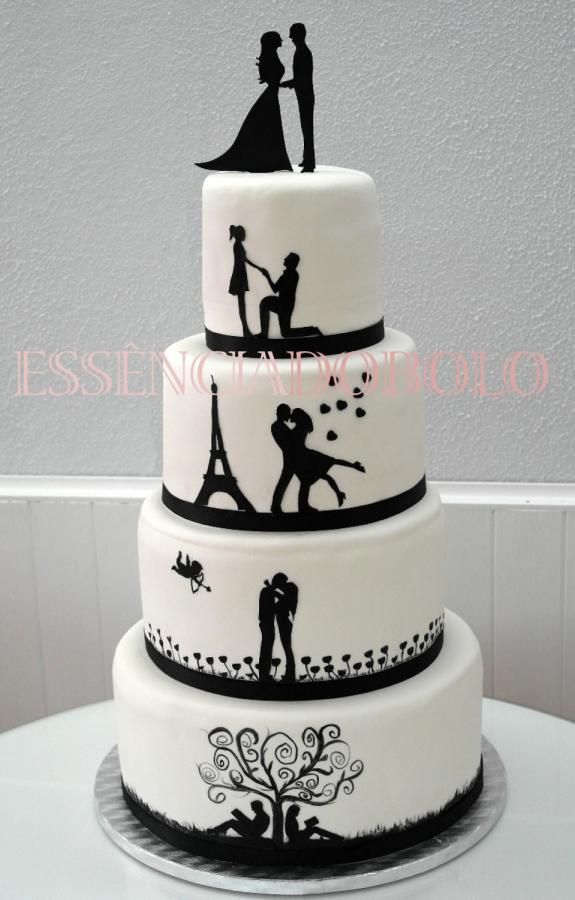 Silhouette Wedding Cake Silhouette Wedding Cake