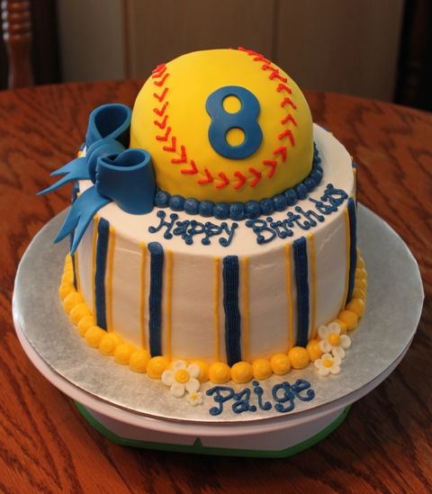 Softball Birthday Cake Ideas Softball Birthday Cake Ideas