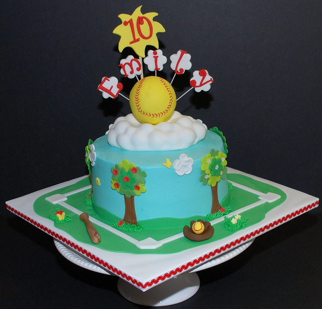 Softball Birthday Cake Softball Birthday Cake