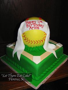 Softball Birthday Cake Softball Birthday Cake