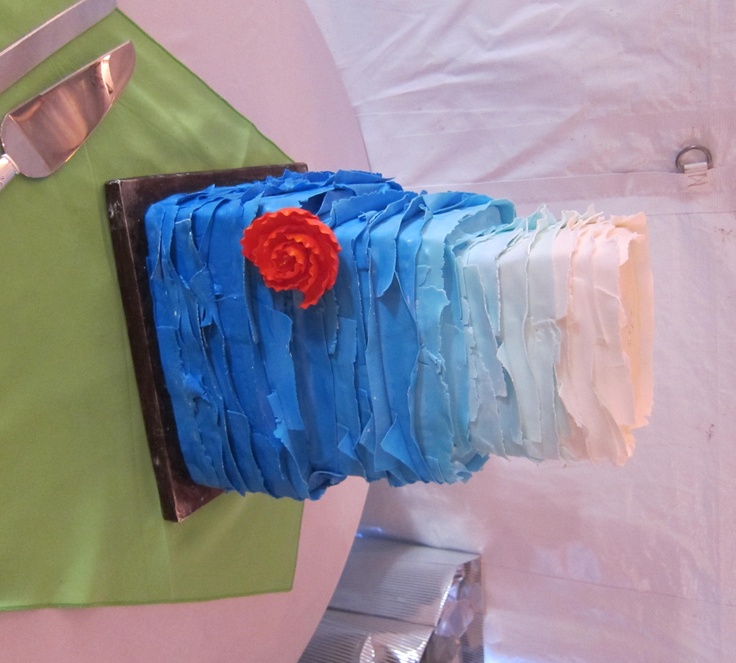 Square Blue Ombre Cake Square Blue Ombre Cake