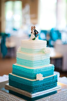 Square Ombre Wedding Cake Square Ombre Wedding Cake