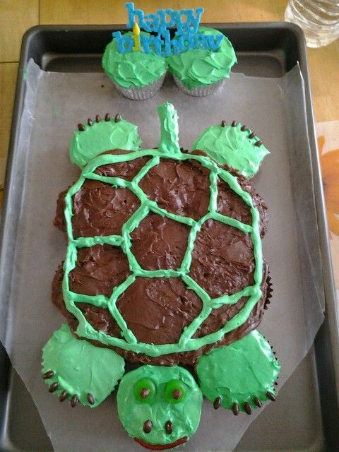 Turtle Pull Apart Cupcake Cake Turtle Pull Apart Cupcake Cake